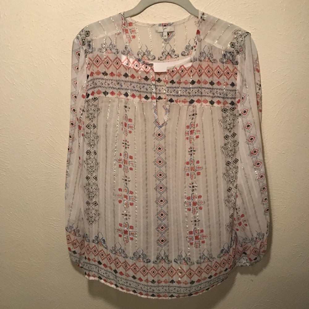 long sleeved sheer joie top